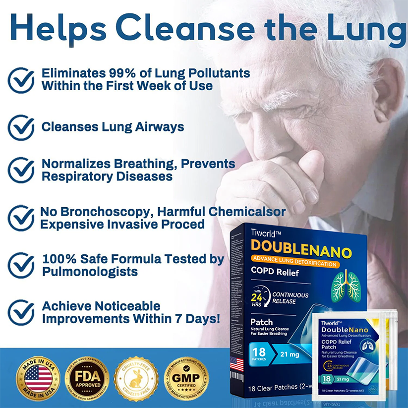 FDA Approved Tiworld™ DoubleNano COPD Relief Patch (💝 Cough, wheezing, shortness of breath, sputum, stuffy nose, bronchitis, bronchitis, allergy symptoms, lung discomfort)