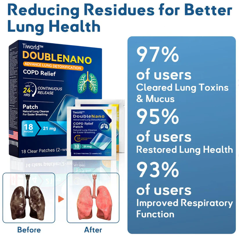 FDA Approved Tiworld™ DoubleNano COPD Relief Patch (💝 Cough, wheezing, shortness of breath, sputum, stuffy nose, bronchitis, bronchitis, allergy symptoms, lung discomfort)