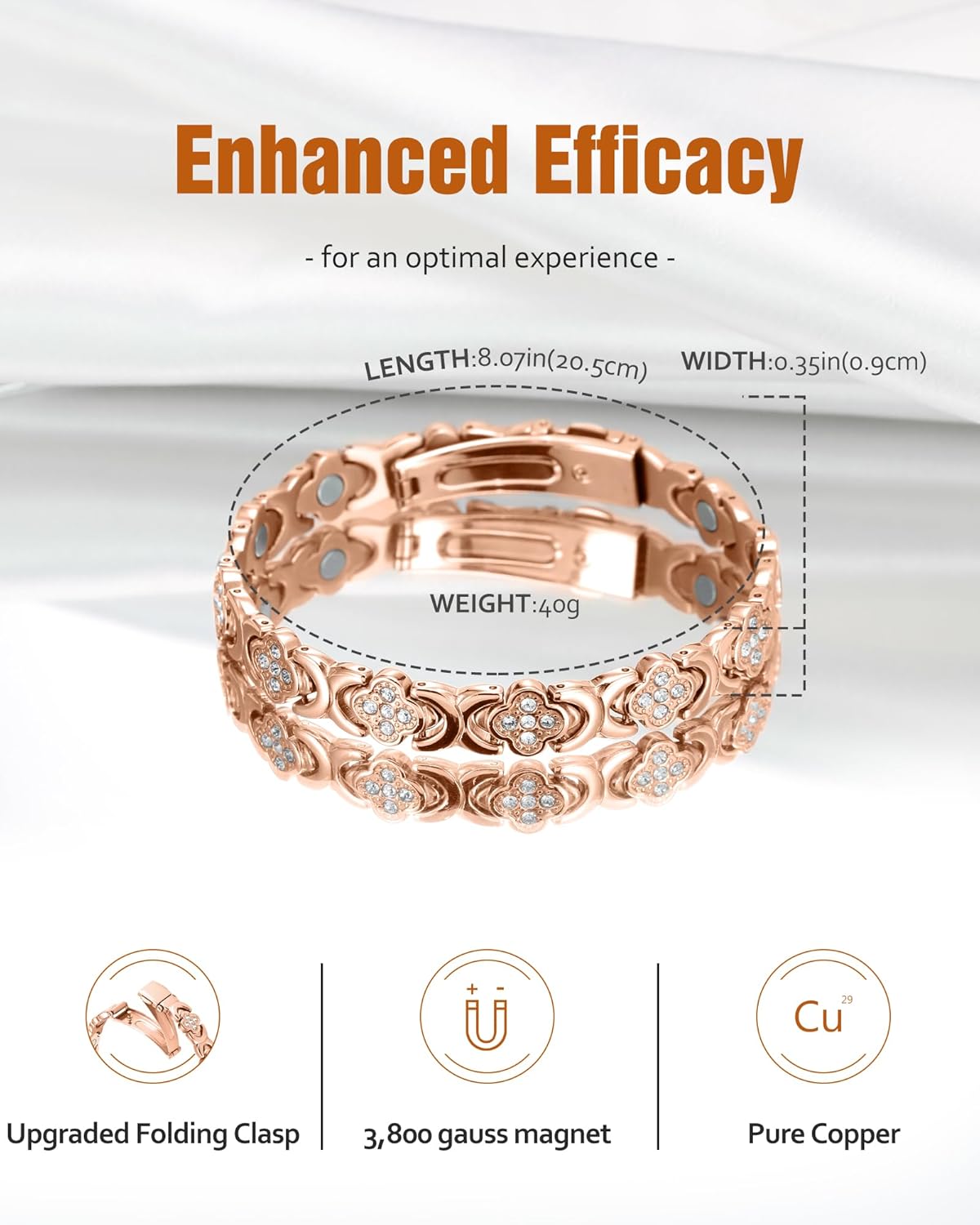 🔥SEAGRIL™ Copper Bracelets for Women — Pure Copper Magnetic Bracelet with 3800 Gauss Effective Magnets