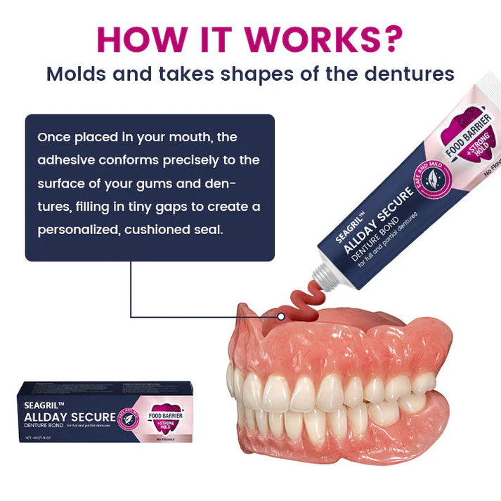 🔥 Final Day 80% OFF 🔥-SEAGRIL™ AllDay Secure Denture Bond