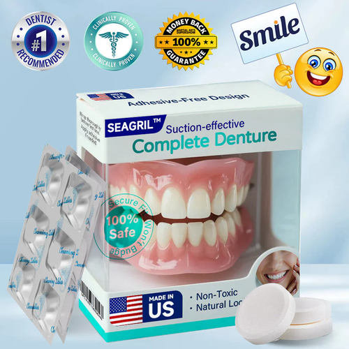 ✅ Made and Shipped from the US | Suction-fit Complete Denture🦷