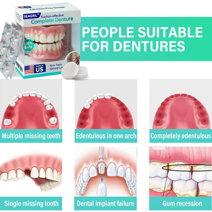 ✅ Made and Shipped from the US | Suction-fit Complete Denture🦷