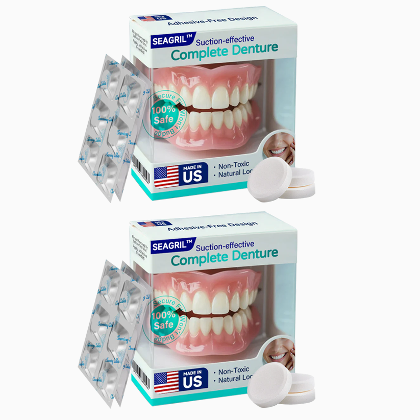 ✅ Made and Shipped from the US | Suction-fit Complete Denture🦷