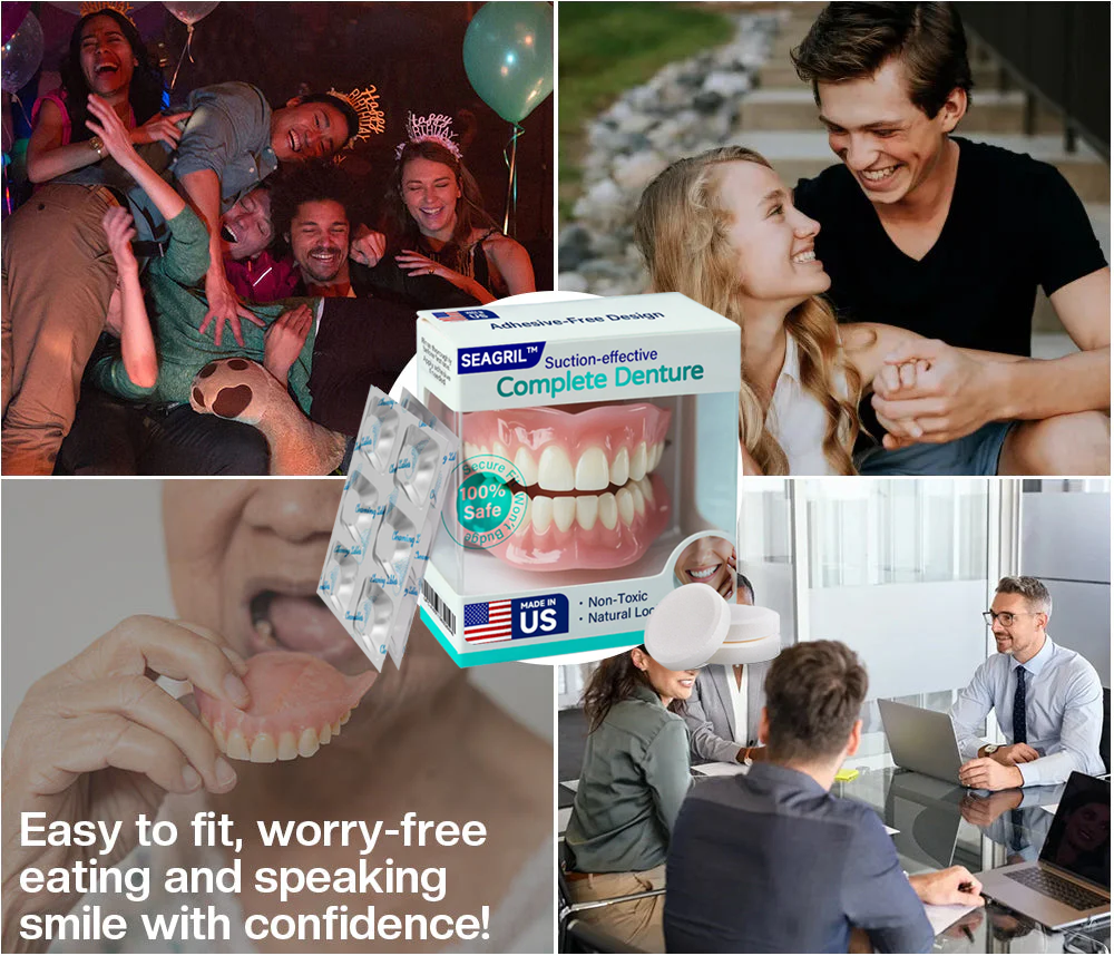 ✅ Made and Shipped from the US | Suction-fit Complete Denture🦷