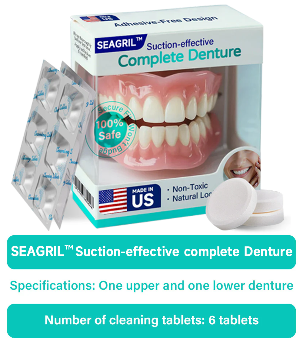 ✅ Made and Shipped from the US | Suction-fit Complete Denture🦷