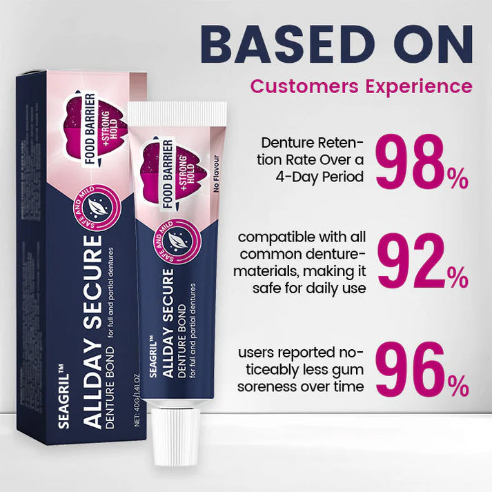 🔥 Final Day 80% OFF 🔥-SEAGRIL™ AllDay Secure Denture Bond